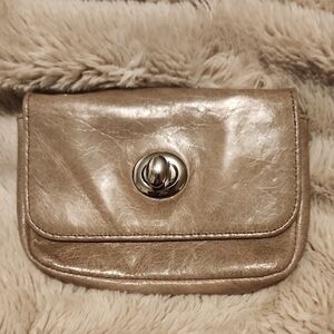 HOBO International Mini Card Holder Wallet Neutral Tan Compact Minimalist